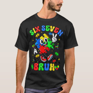 T-shirt Sensibilisation à l'autisme 67 six sept bruh puzzl