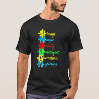 T-shirt Sensibilisation à l'autisme Acronyme et pièce de p