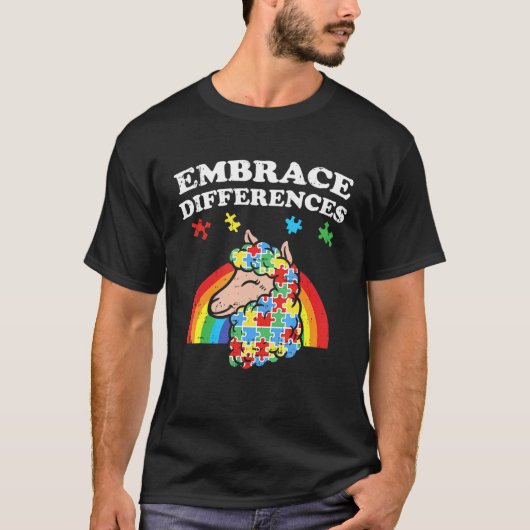 T-shirt Sensibilisation à l'autisme Adopter les différence (Devant)