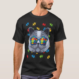 T-shirt Sensibilisation à l'autisme British Shorthair Puzz