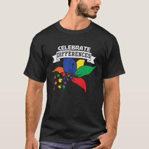 T-shirt Sensibilisation à l'autisme Célébrer les différenc