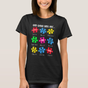 T-shirt Sensibilisation à l'autisme chrétien Dieu dit que