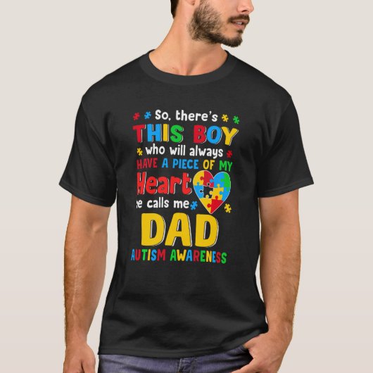 T-shirt Sensibilisation à l'autisme de Dad Saurus (Devant)