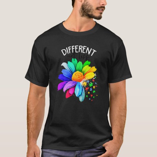T-shirt Sensibilisation à l'autisme Différent Pas moins Fl (Devant)