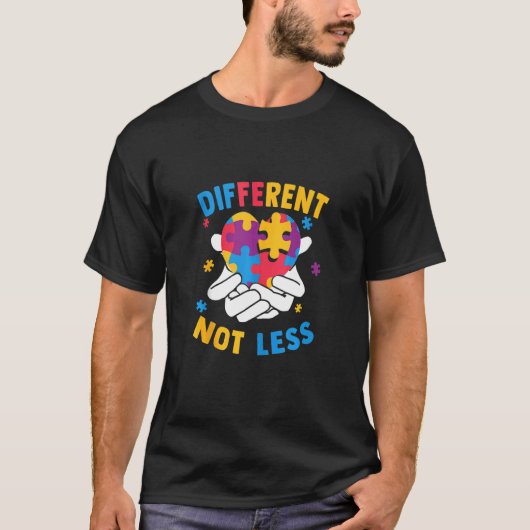 T-shirt Sensibilisation à l'autisme Différent Pas Moins Po (Devant)