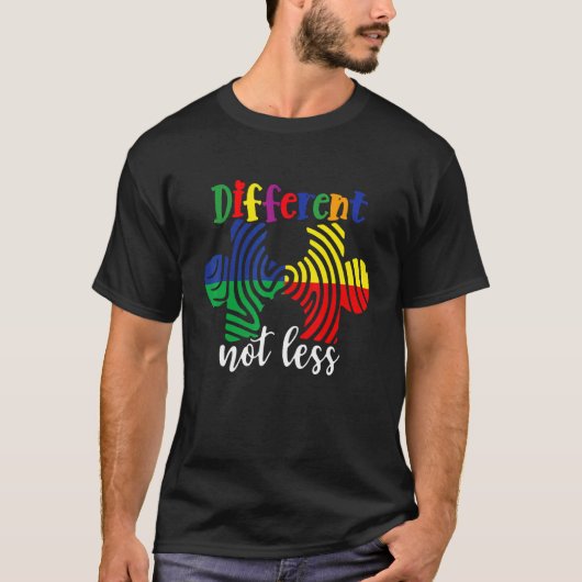 T-shirt Sensibilisation à l'autisme Différent Pas Moins Po (Devant)