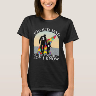 T-shirt Sensibilisation à l'autisme Fier papa du garçon le