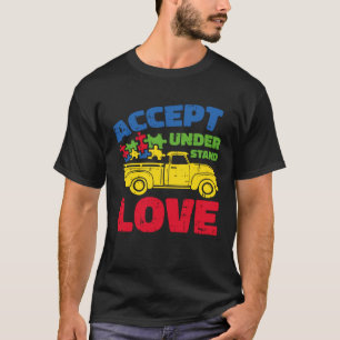 T-shirt Sensibilisation à l'autisme Garçons Filles Accepte