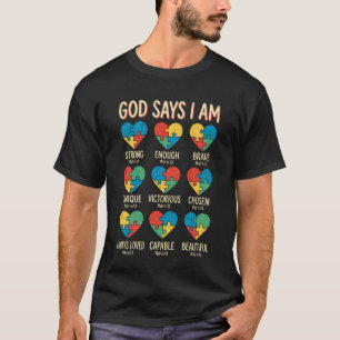T-shirt Sensibilisation à l'autisme Jésus Dieu chrétien Di