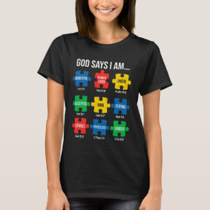 T-shirt Sensibilisation à l'autisme Jésus Dieu chrétien Di