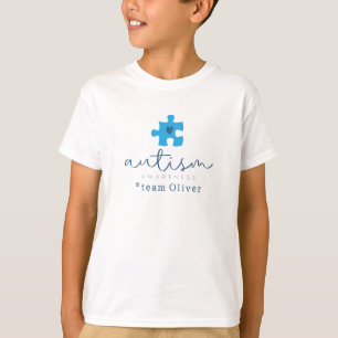 T-shirt sensibilisation à l'autisme pièce de puzzle bleue