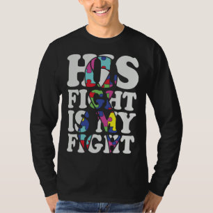 T-shirt Sensibilisation à l'autisme Son combat est mon com