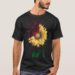 T-shirt Sensibilisation à l'neurysme Sunflower Burgundy Ri