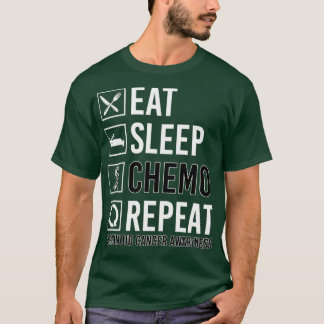 T-shirt Sensibilisation au cancer carcinoïde Manger Dormir