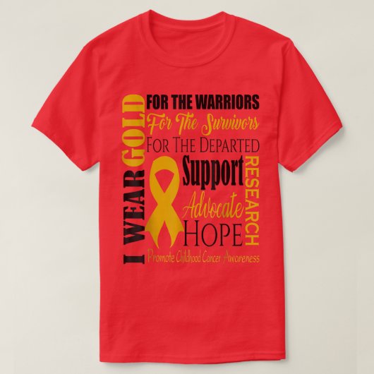 T-shirt Sensibilisation au cancer chez l'enfant L'or pour (Design devant)
