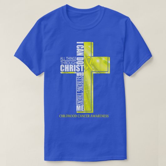 T-shirt Sensibilisation au cancer de l'enfance Croix chrét (Design devant)