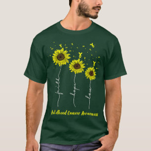 T-shirt Sensibilisation au cancer de l'enfance Faith Hope