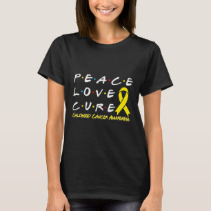 T-shirt Sensibilisation au cancer de l'enfance Paix Amour 