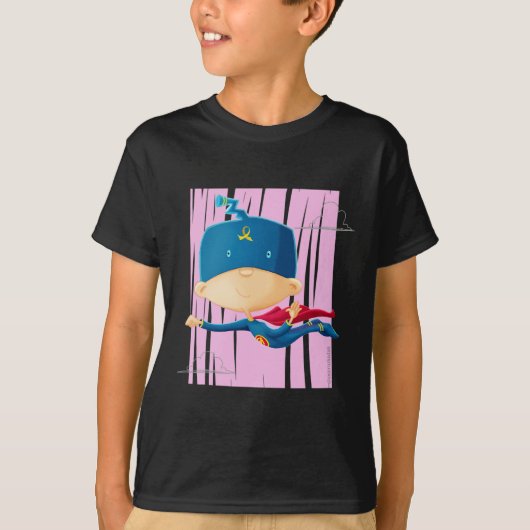 T-shirt Sensibilisation au cancer de l'enfance Super GA (Devant)