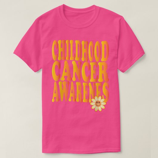 T-shirt Sensibilisation au cancer de l'enfance Super rétro (Design devant)
