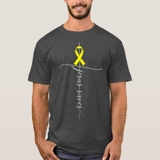 T-shirt Sensibilisation au cancer de l'os Jésus Sauve un c