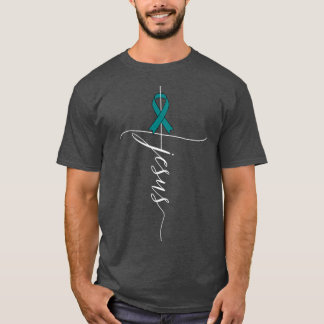 T-shirt Sensibilisation au cancer de l'ovaire Jésus Turquo