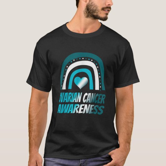 T-shirt Sensibilisation au cancer de l'ovaire Turquoise ma (Devant)