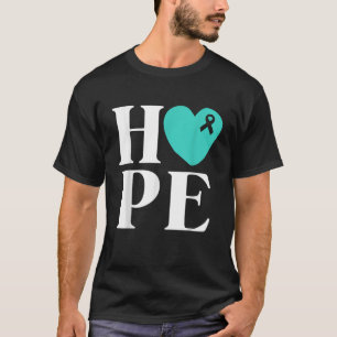 T-shirt Sensibilisation au cancer de l'ovaire Turquoise Ru