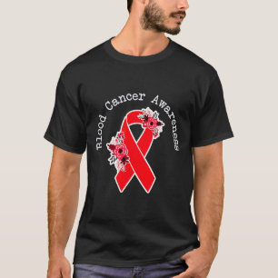 T-shirt Sensibilisation au cancer du sang Ruban rouge flor