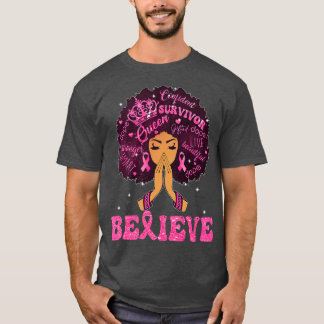 T-shirt Sensibilisation au cancer du sein Black Woman Girl