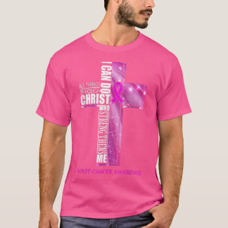 T-shirt Sensibilisation au cancer du sein Chrétien Croix R