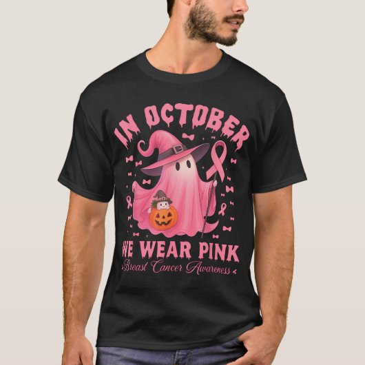 T-shirt Sensibilisation au cancer du sein Halloween En Oct (Devant)