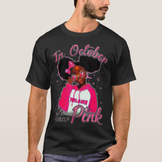 T-shirt Sensibilisation au cancer du sein Noir afro-améric