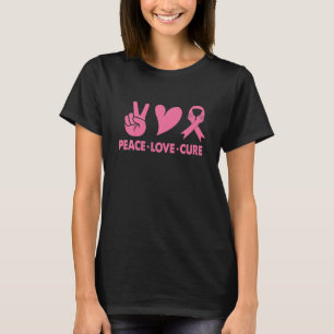 T-shirt Sensibilisation au cancer du sein Pink Peace Love 