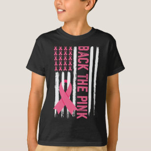 T-shirt Sensibilisation au cancer du sein rose Drapeau amé