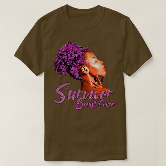 T-shirt Sensibilisation au cancer du sein Survivant Ruban  (Design devant)