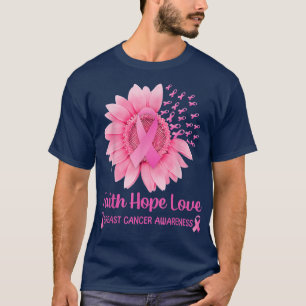 T-shirt Sensibilisation au cancer du sein Tournesol rose m