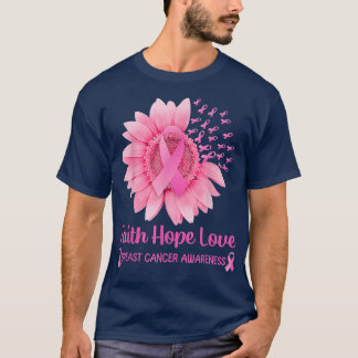 T-shirt Sensibilisation au cancer du sein Tournesol rose m