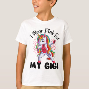 T-shirt Sensibilisation au cancer du sein Unicorne Je Port