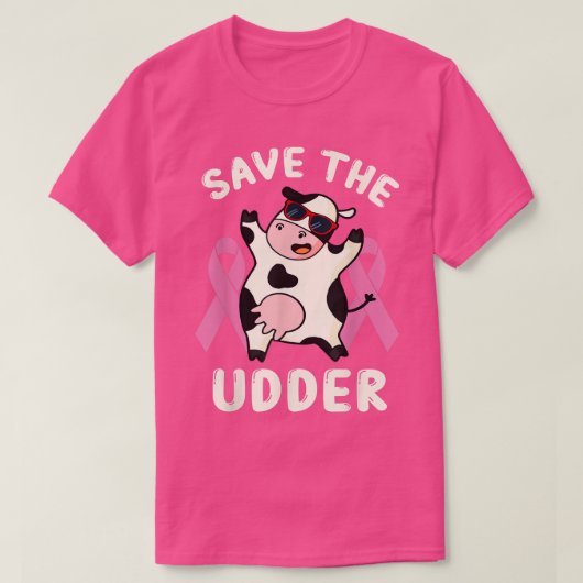 T-shirt Sensibilisation au cancer du sein Vache mignonne S (Design devant)