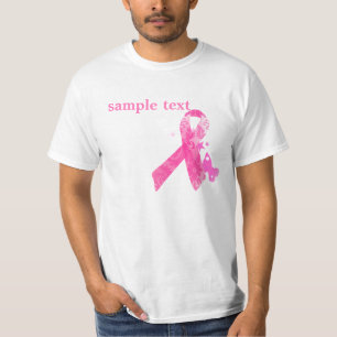 T-shirt Sensibilisation au cancer PixDezines, Ruban rose