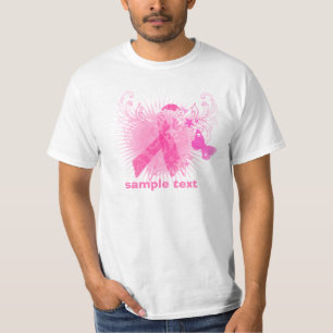 T-shirt Sensibilisation au cancer PixDezines, Ruban rose
