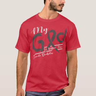 T-shirt Sensibilisation au diabète juvénile Mon Dieu est p