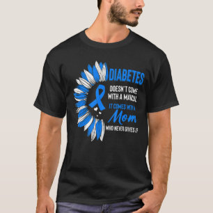 T-shirt Sensibilisation au diabète maman Mère tournesol bl