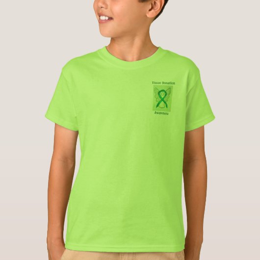 T-shirt Sensibilisation au don de tissus Écran vert Ribbon (Devant)