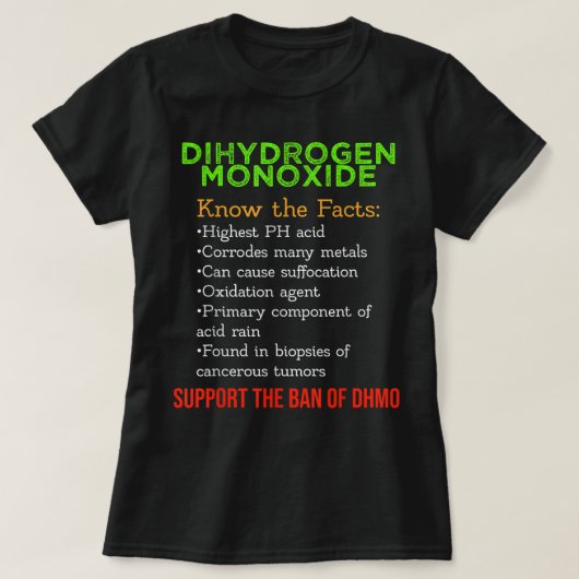 T-shirt Sensibilisation au monoxyde de dihydrogène Appuyer (Design devant)