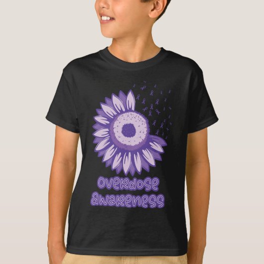 T-shirt Sensibilisation au ruban violet Opioïde (Devant)