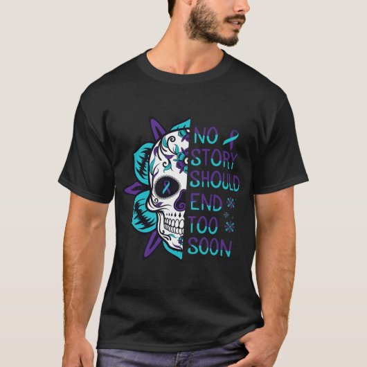 T-shirt Sensibilisation au suicide crânien Santé mentale (Devant)