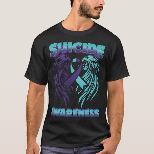 T-shirt Sensibilisation au suicide Ruban Ailes Prévention  (Devant)