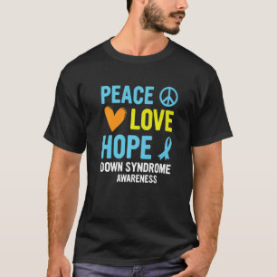 T-shirt Sensibilisation au syndrome de Down Paix Amour Esp